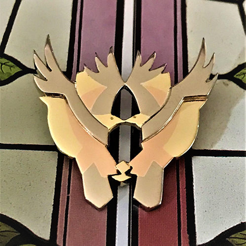 Hanger met twee adelaars in drie kleuren goud Edelstijl edelsmid Utrecht